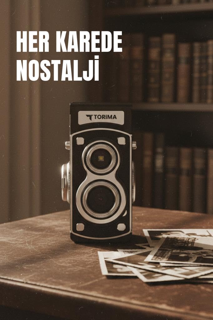 Mini Retro Dijital Fotoğraf Makinesi Video Kamera 1080P CMR44 Kahverengi