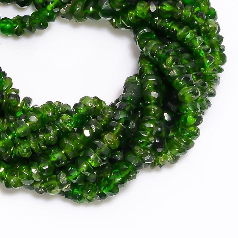 Perles lisses de tsavorite naturelle 5-6mm bracelet extensible cristal de guérison énergétique - 2