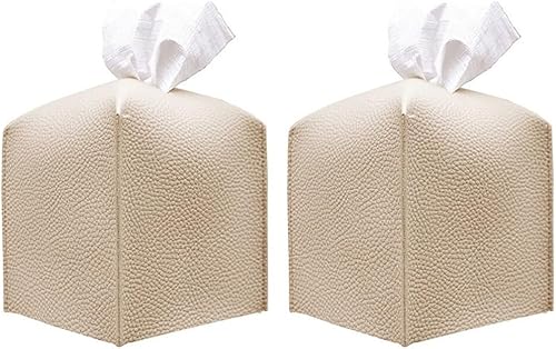 Miniatura 1 de 2 cajas de almacenamiento de pañuelos de cuero de poliuretano, organizador de pañuelos de poliuretano, soporte cuadrado a prueba de polvo,