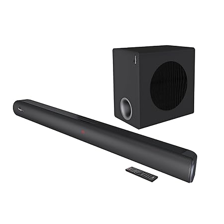FINGERS Octane-200 Multimedia Sound Bar with Subwoofer (Powerful 200 Watts, Bluetooth, USB, AUX, Optical, HDMI (ARC), Coaxial, Mic Input (6.35mm), EQ Modes - Movies, Music & News, Wall Mount & Remote
