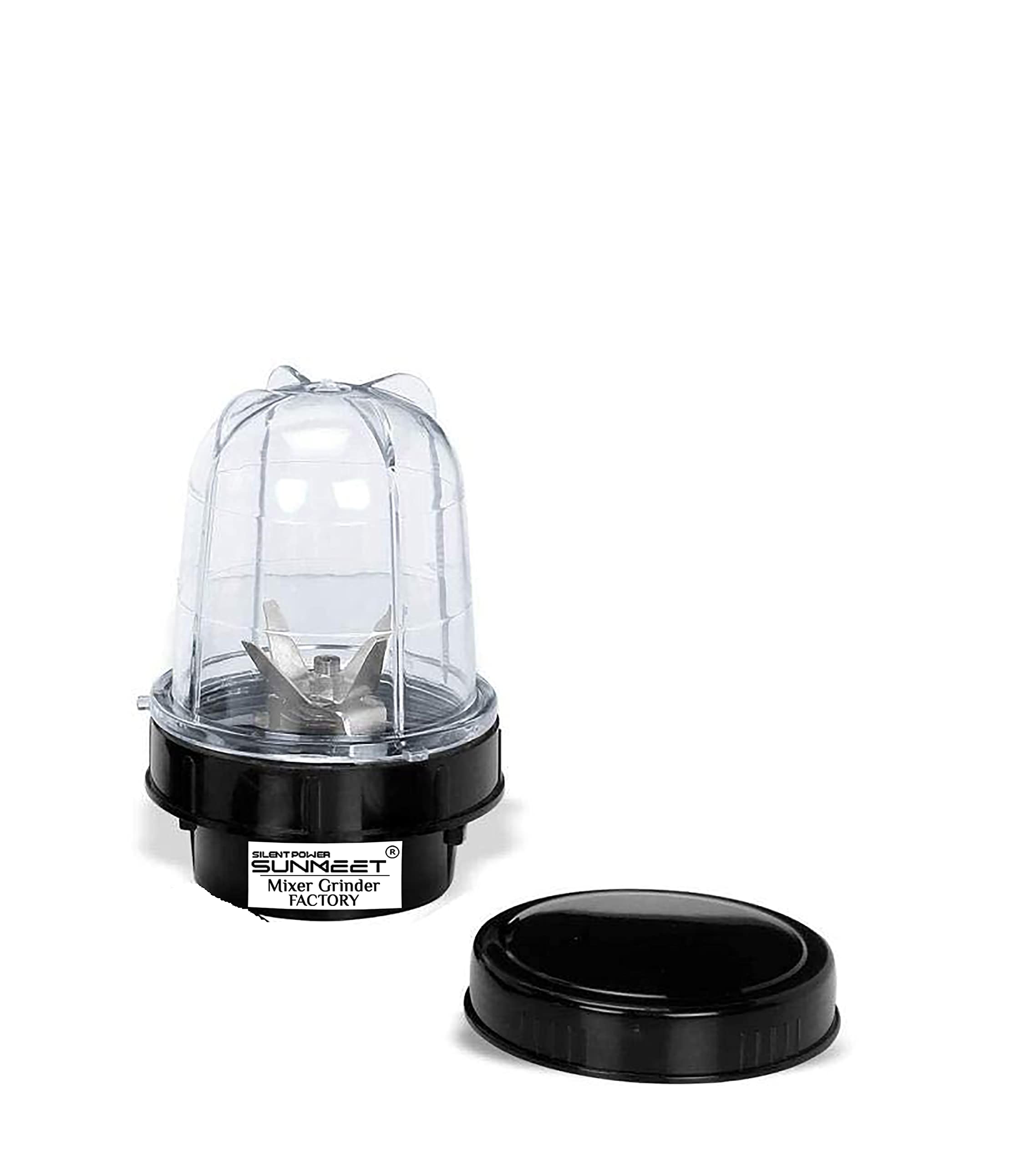 SilentPowerSunmeet Bullet Jar for Mixer Grinder Small (350 ML) ABS Transparent Juicer Jar, Black- NMGF89-picture-26