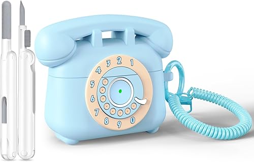 KOREDA Funda para AirPods Pro de 21 generación con kit limpiador y cordón, lindo diseño de teléfono divertido funda protectora de silicona para