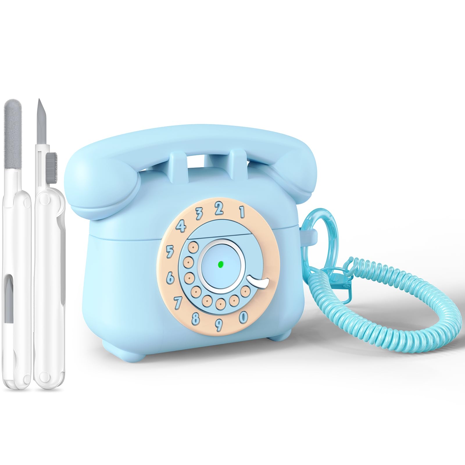 AIRSPO Airpods Pro 2 Case with Cleaner Kit, Retro Phone Design for AirPod Pro 2th Generation Case Cover, Soft Silicone Shockproof Protective for Air