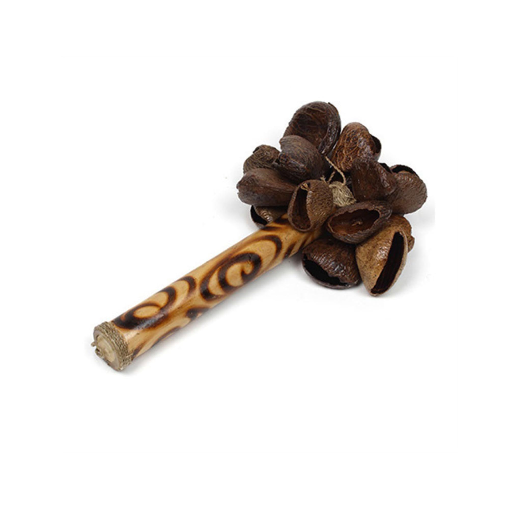 Grand shaker à graines avec manche en bambou 25 cm
