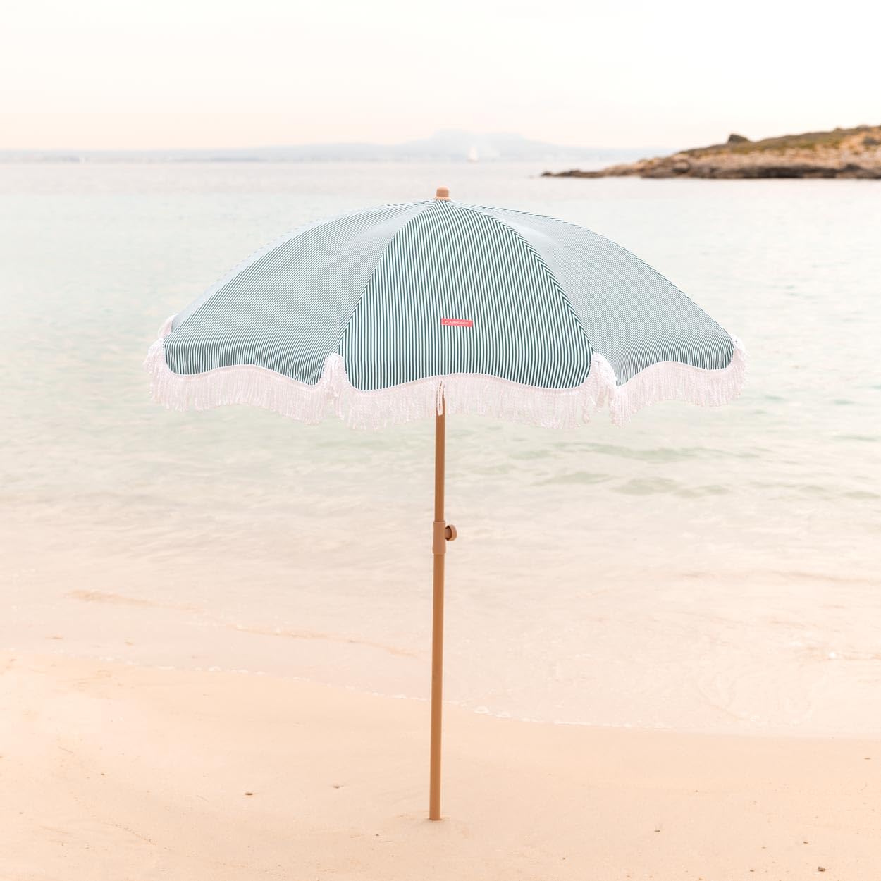 Flamingueo Sombrilla Playa, Piscina, Terraza Exterior, Protección UPF 50+, Altura y Orientación Regulable, Funda de Transporte, Poliéster, 210 x 180 cm