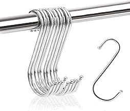 JeoPoom Crochets en S[Lot de 10], 11.5cm Forme de S Crochets en Métal, Crochet Multifonctions, pour Cuisine, Salle de Bain, Chambre et Bureau