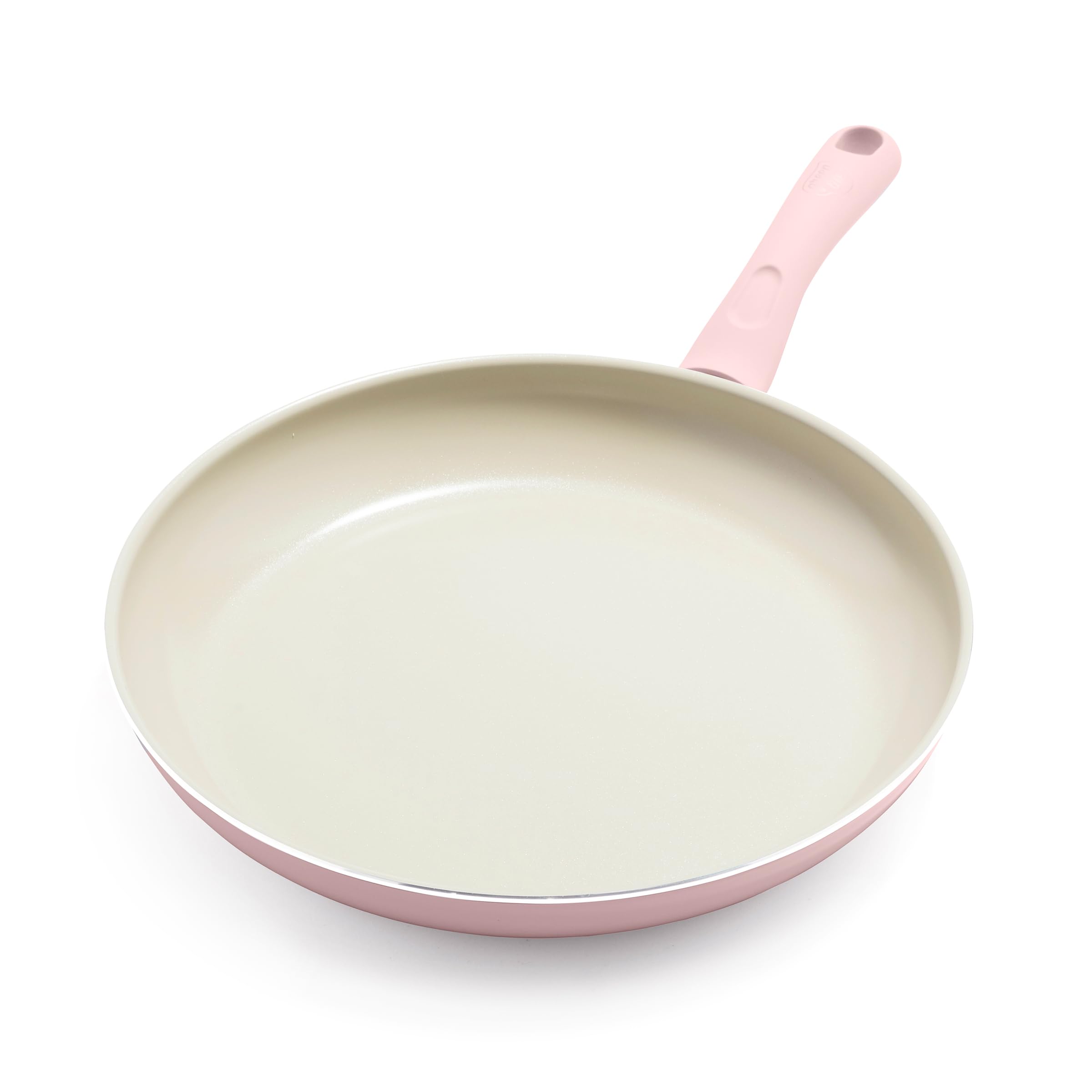 Photo 1 of GreenLife Sandstone Healthy Ceramic Nonstick 12” Frying Pan Skillet, PFAS-Free, Dishwasher Safe, Pink 12" Frying Pan Pink