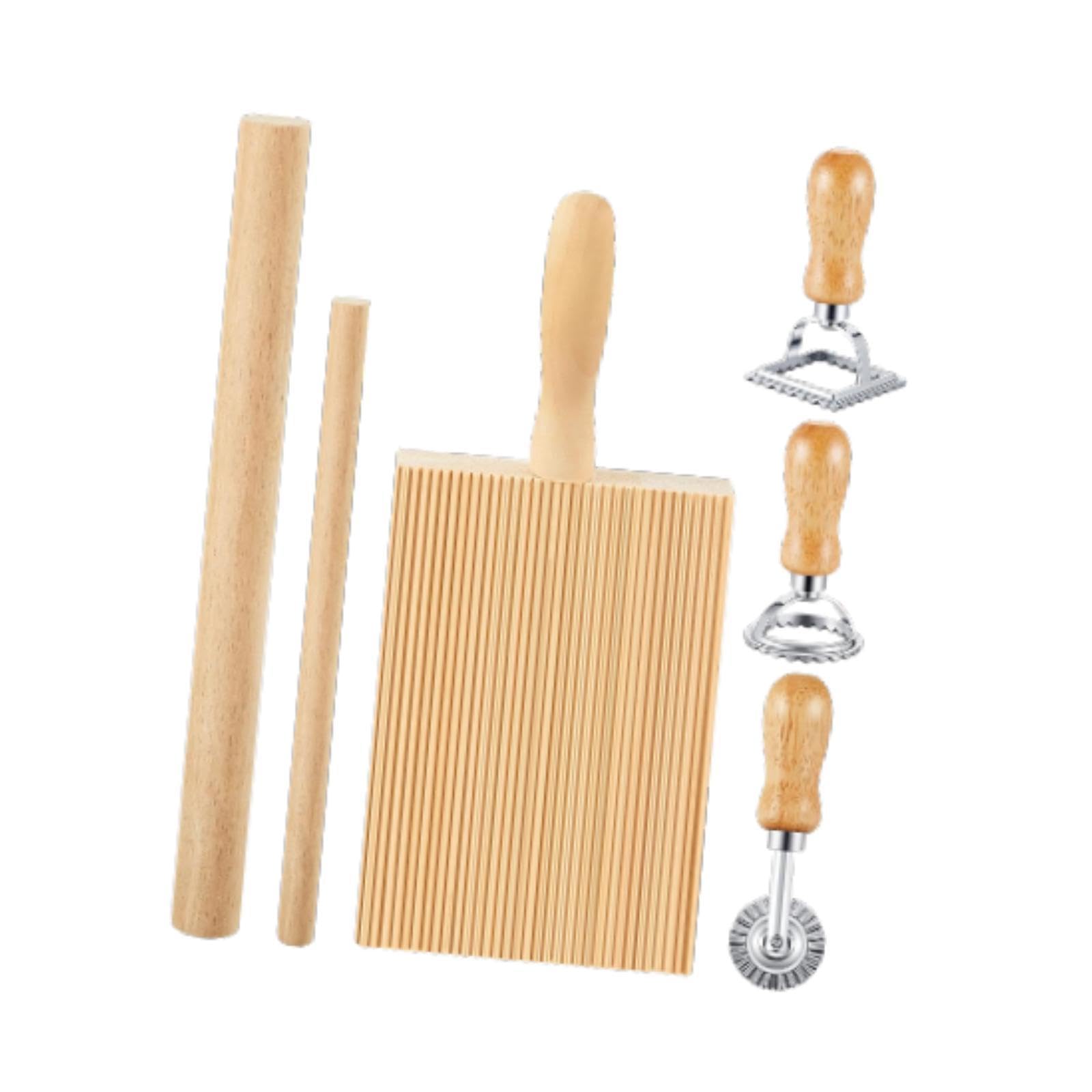 ATORSE Pasta Making Tool Set Rolling Pin Gnocchi Pasta Maker for Gifts Homemade DIY 6 Pieces Pasta Molds & Presses-image-44