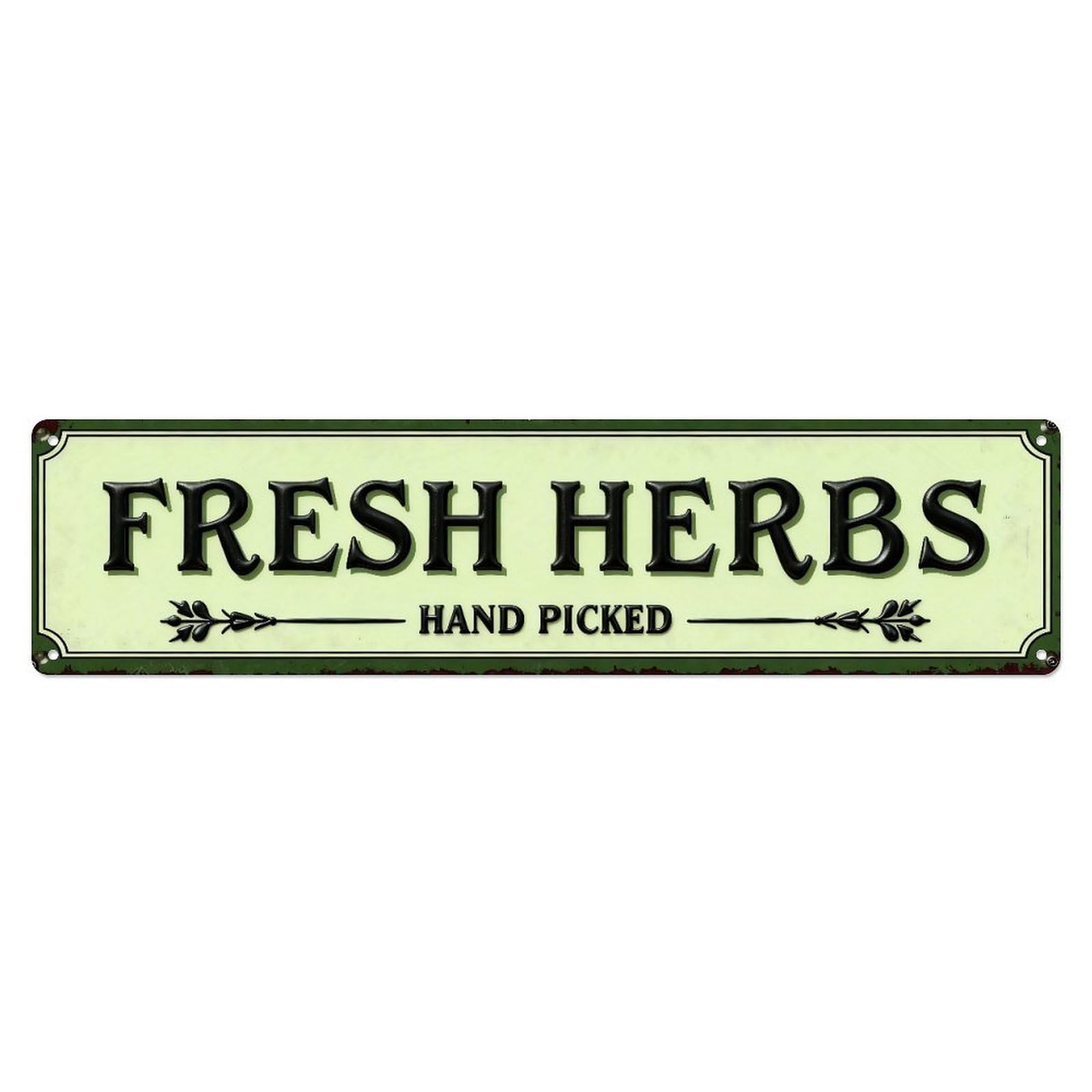 Iageret Vintage Fresh Herbs Hand Picked Sign_1 Metal Tin Sign Retro Wall Decor, Bar Garage Cafe Kitchen Home Wall Art Poster Decoration 4X16inches