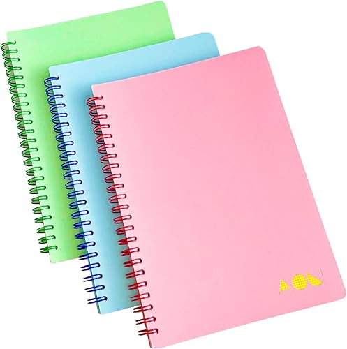AOU Paquete de 3 cuadernos de papel cuadriculado en espiral, 8.3 x 5.7 pulgadas, 480 páginas de papel grueso de 3.53 ozm, cuadernos de cuadrícula A5