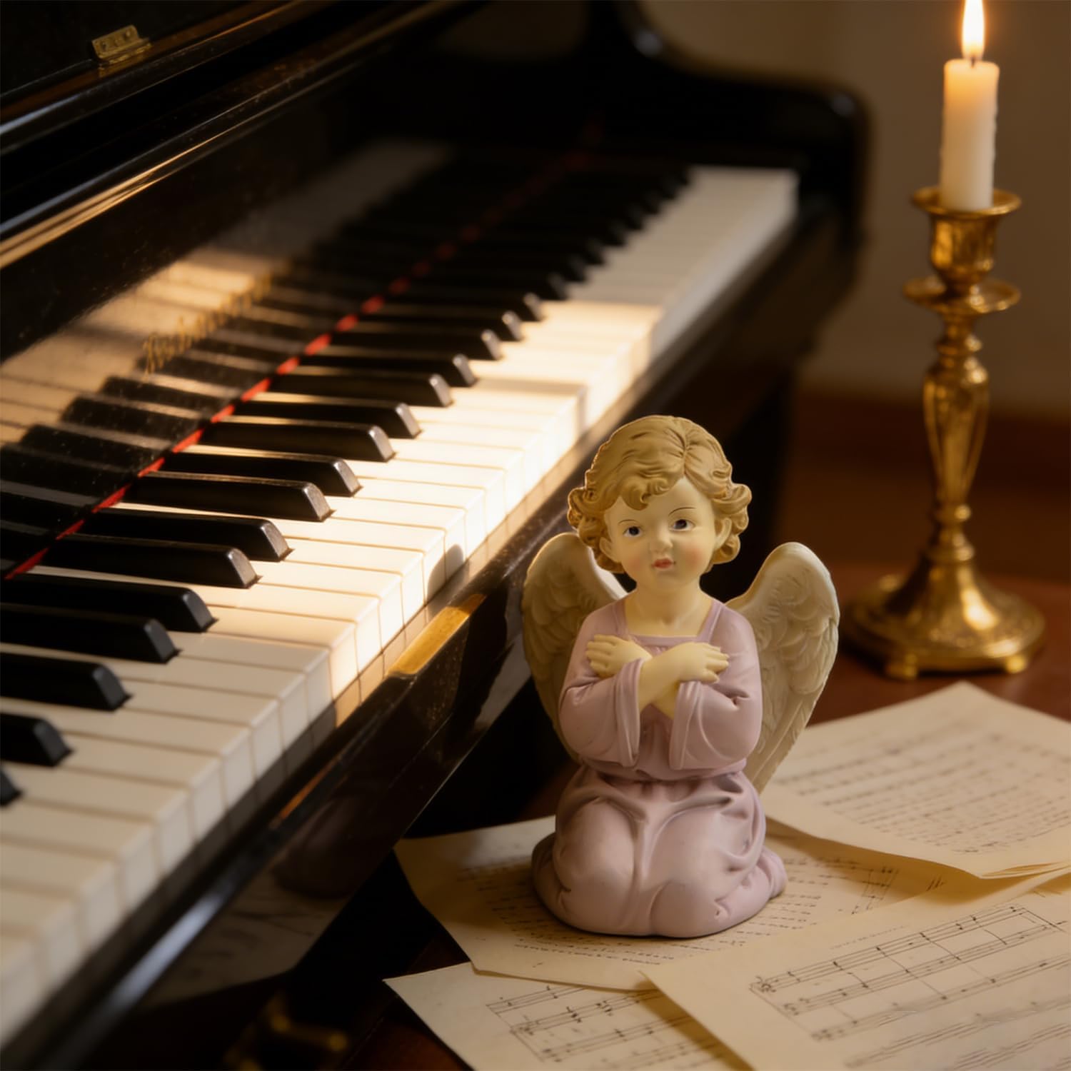 Angel Figurine Resin Statue - Kneeling Angel with Folded Arms 5.32" Spiritual Religious Figurine for Sympathy, Memorial & Comfort Gifts, Guardian Angel Ornament for Home Shelf Decor - Image 8