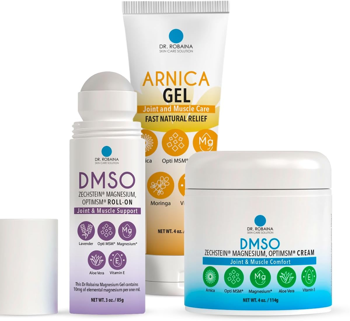 DMSO Lavender & Arnica Essentials Bundle – 99.9% Pure Pharmaceutical Grade DMSO & Arnica Gel | Lavender Roll-On & Hydrating Cream | Fast-Absorbing & Non-Greasy | Made in USA