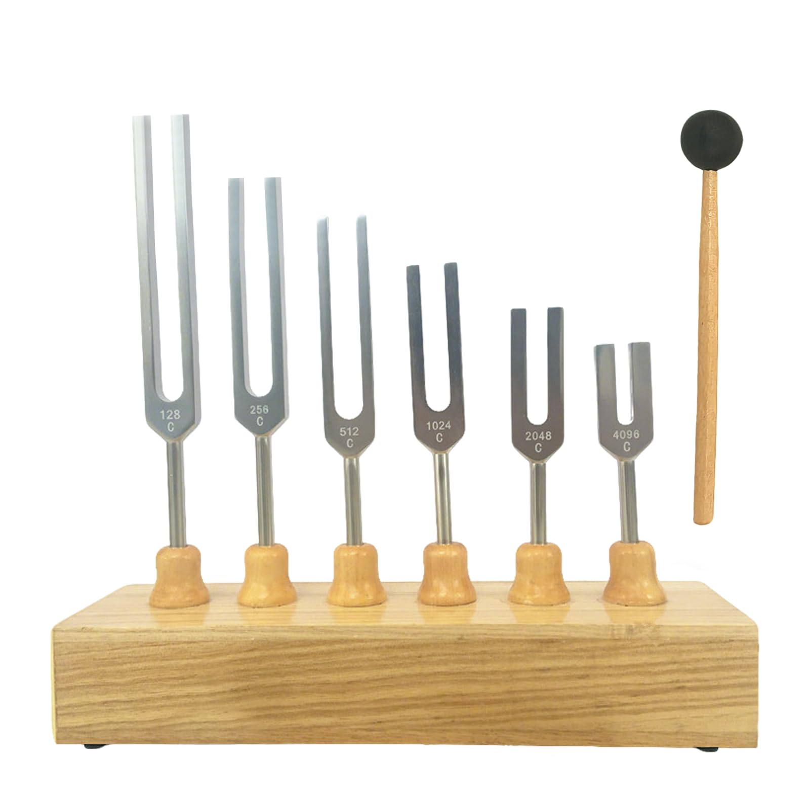 Stimmgabel-Sets, Schalltherapie-Vibrations-Hilfsmittel für Schmerzlinderung, Heilung, Chakra, Reduzieren Sie Stress Angst, C128/C256/C512/C1024/C2048/C4096(Sätze von 6)