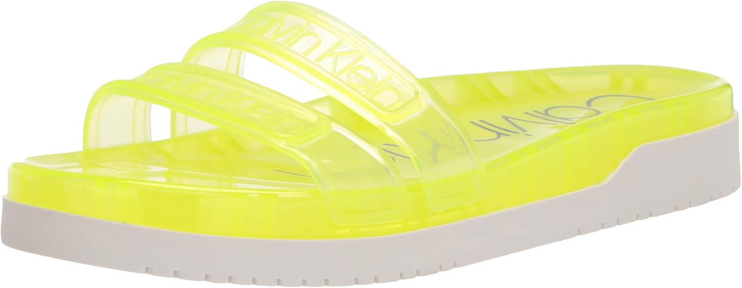 Calvin Klein Women's kcTOBI Slide Sandal, Yellow798, 7