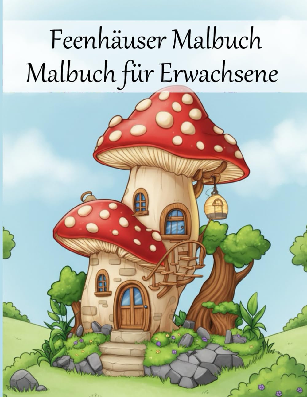 Feenhäuser Malbuch Malbuch für Erwachsene: 50 wunderschöne Feenhäuser zum Ausmalen – Anti-Stress & Achtsamkeit durch kreative Entspannung