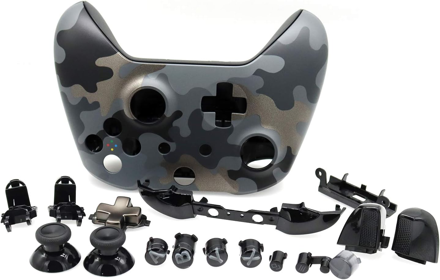 New 22Pcs Custom Full Housing Shell Set Replacement Kits with Buttons Rails for Xbox One Controller 1708 with 3.5mm Headphone Jack (Night Ops Camo Special Edition)