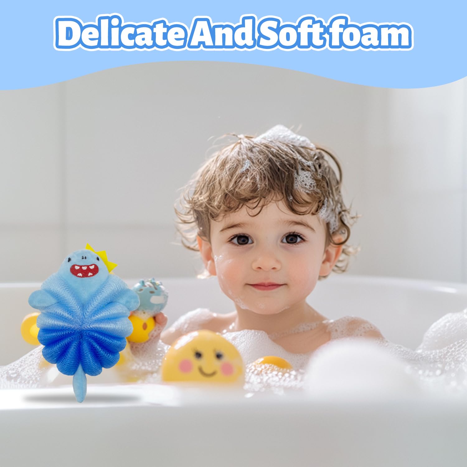 Esponjas de Baño Infantiles con Motivos Animales Tiburón y Rana