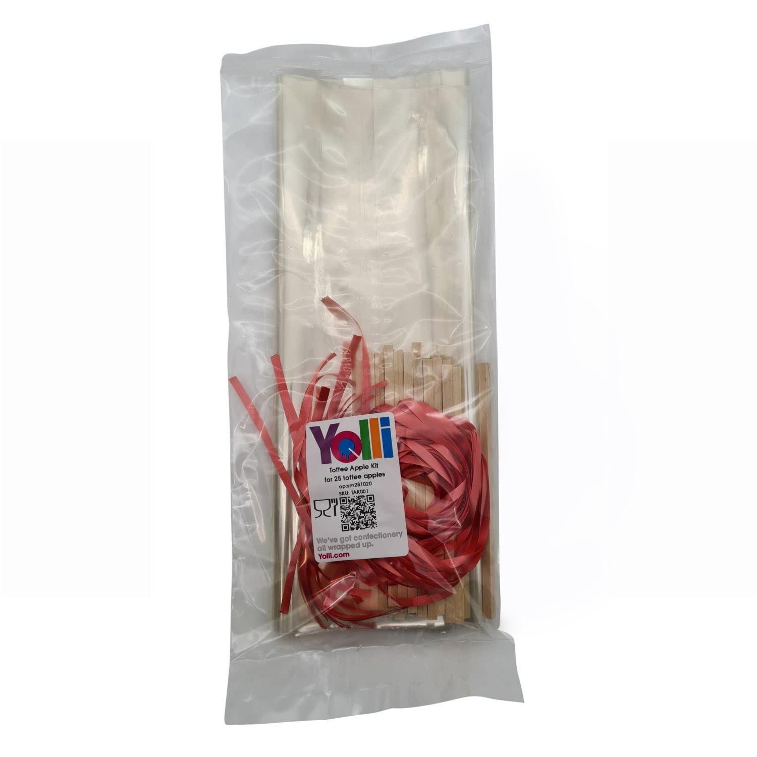 Yolli Toffee Apple Kit Including Sticks, Wrappers and Ribbon - Makes 100 Toffee Apples