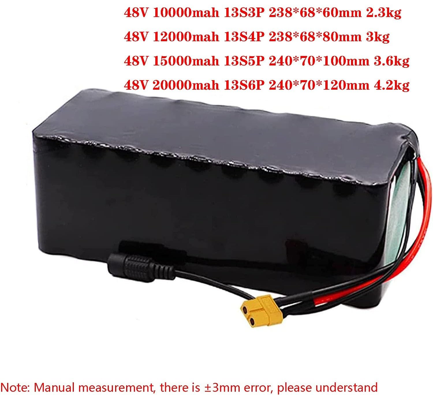 Batteria Per Bici Elettrica 48V 10Ah 12Ah 15Ah 20Ah Con Caricabatterie 48V Batteria Ebike Per Bike Elettrica Monopattino Elettrico
