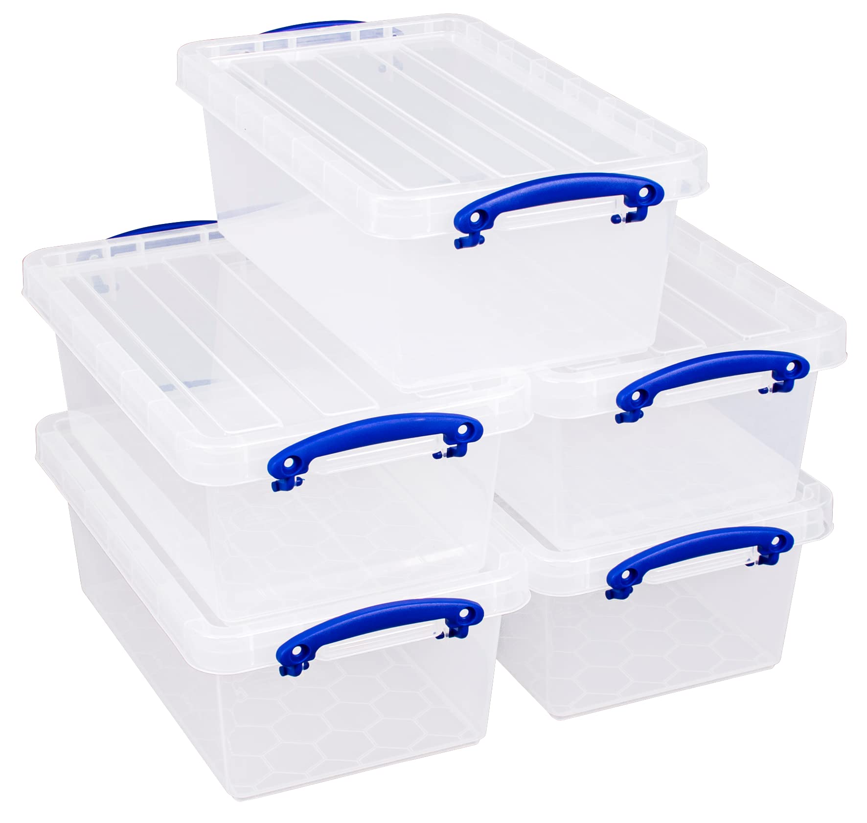 Really Useful Box 5.5 Litre Plastic Storage Box Clear (Pack of 5)