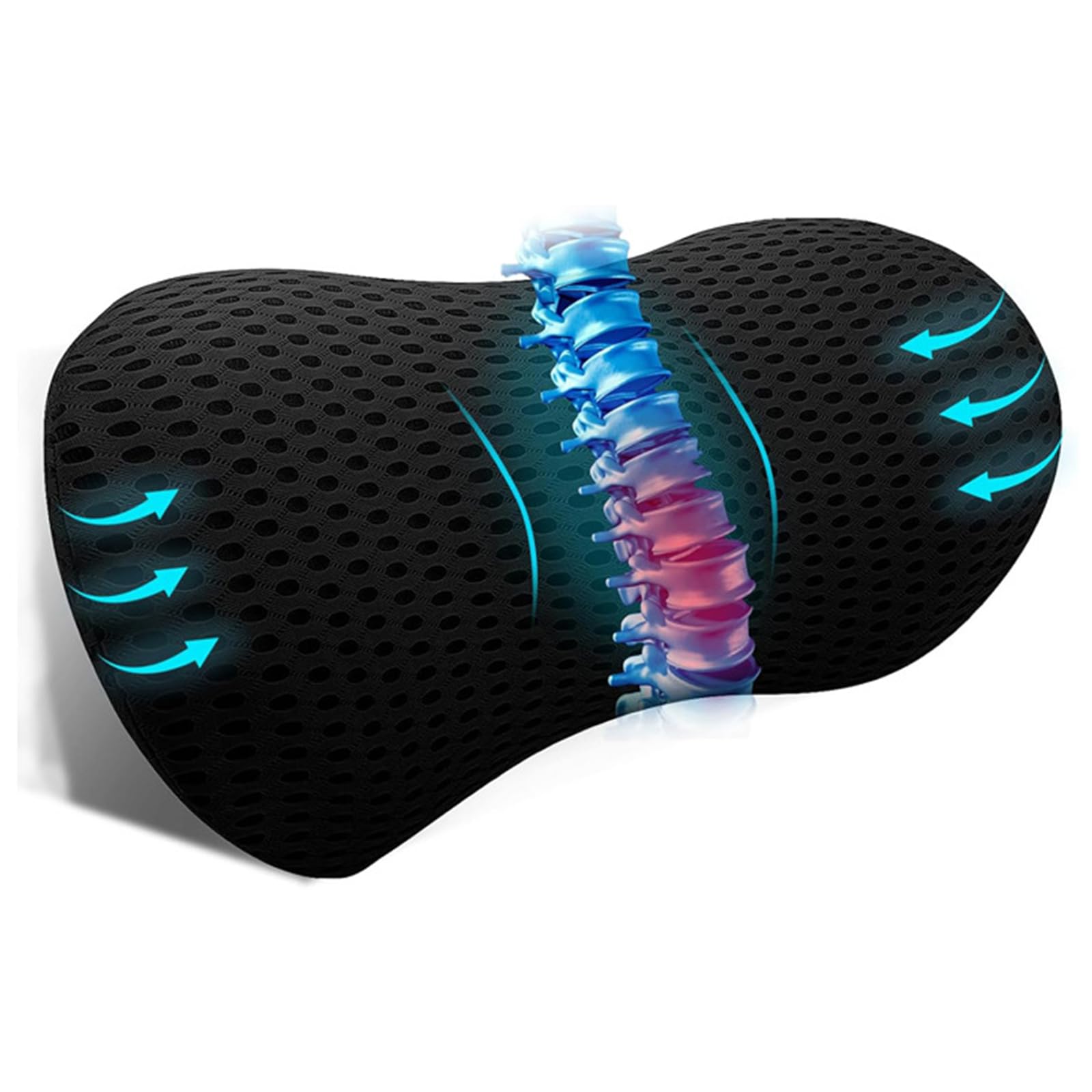 NCXTYHZSM Lumbar Support Pillow for Office Chair, Car Lumbar Pillow, Ergonomic Lumbars Support Pillows Back Lumbars Supports Cushion with Breathable 3D Mesh for Office Chair Car Seat Gaming Recliner