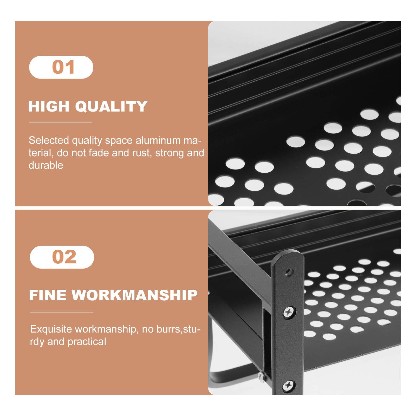 Estante de Ducha para Baño Organizador y Diseño que Previene Caídas Negro de Aluminio Espacial sin Taladro de 50cm Adecuado para Almacenamiento en Baño