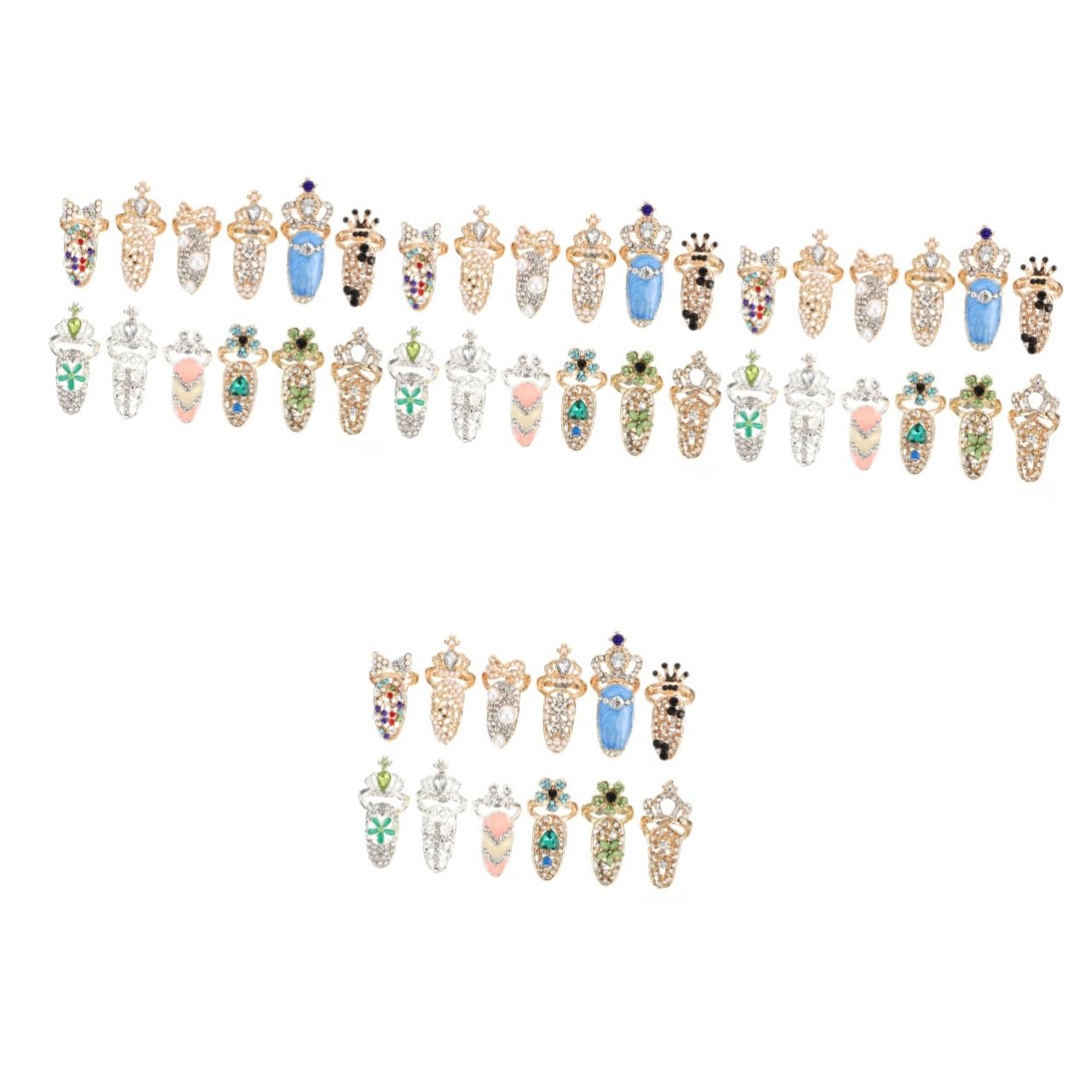 4 Set Decorativi Per Unghie Cristallo Manicure Chic Per Feste E Cosplay Facili Indossare Adatti E Adulti 12 Pezzi * 4