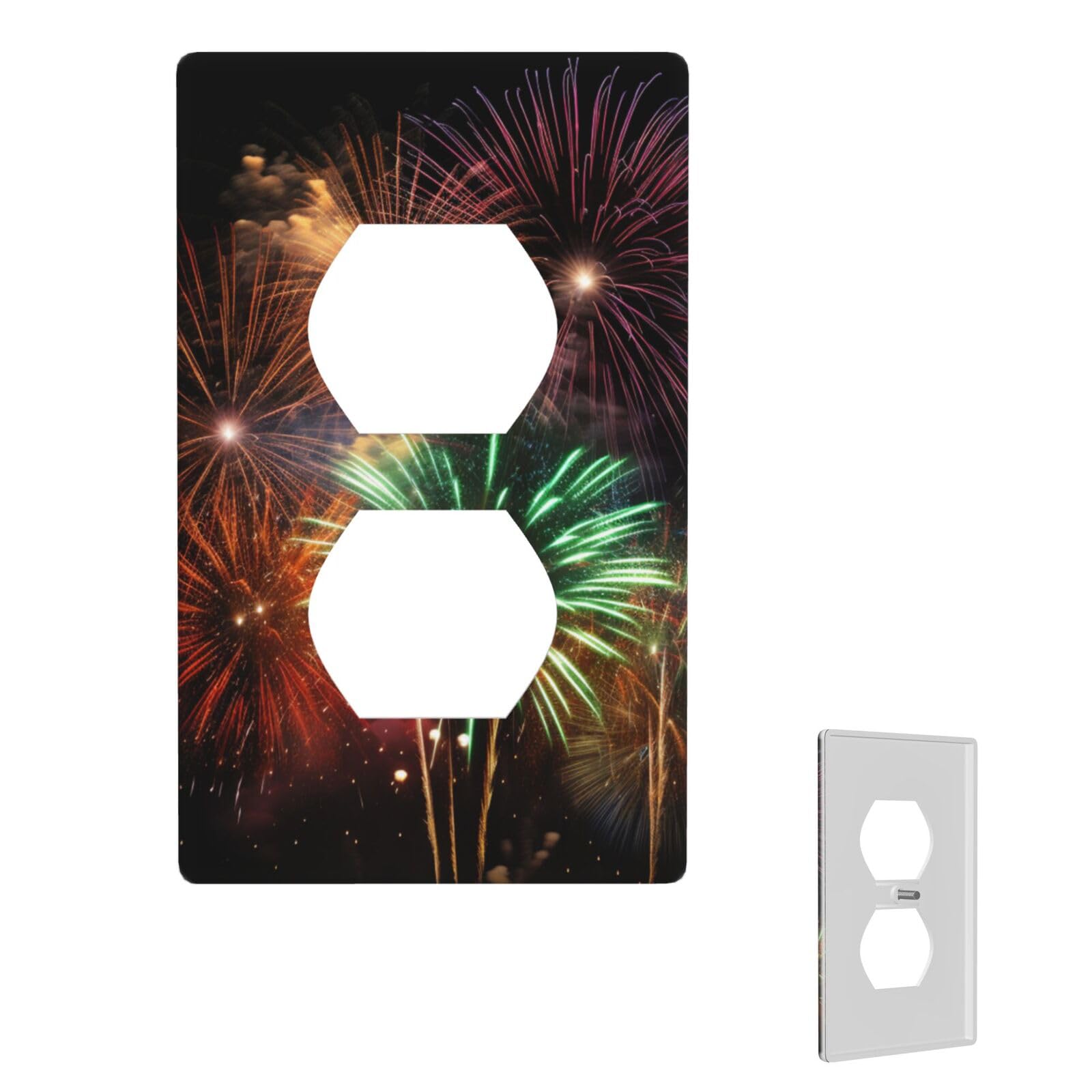 1-Gang Decorator Wall Plate Splendid fireworks Light Switch Cover Single Gang Receptacle Wall Plate Standard Size 4.5" x 2.76" Wallplate Unbreakable Polycarbonate Outlet Faceplates Cover