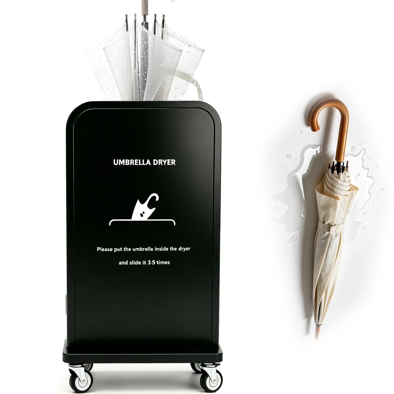 KRYANFEN Umbrella Drip Catcher Commercial Umbrella Dryer Stand Non Electric and Bagless Physical Water Removing Design for Office Reception Water Remover S