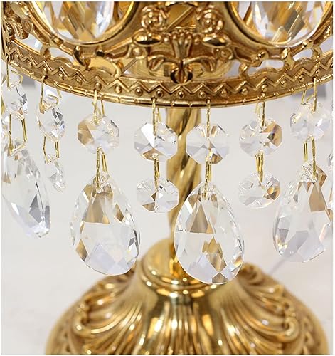 Miniatura 5 de NOLLAM Lámparas de Mesa Lámpara de mesa de cristal de latón lámpara de noche francesa de lujo lámpara de noche decorativa corona creativa para