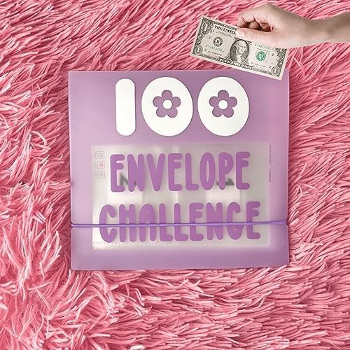 7.9''x7.9'' Mini 100 Envelopes Money Saving Binder, Storage Saving Budget Book for 100 Envelopes Money Saving Challenge Kit, Gift as a Challenge Book for Lovers to Save $5,050