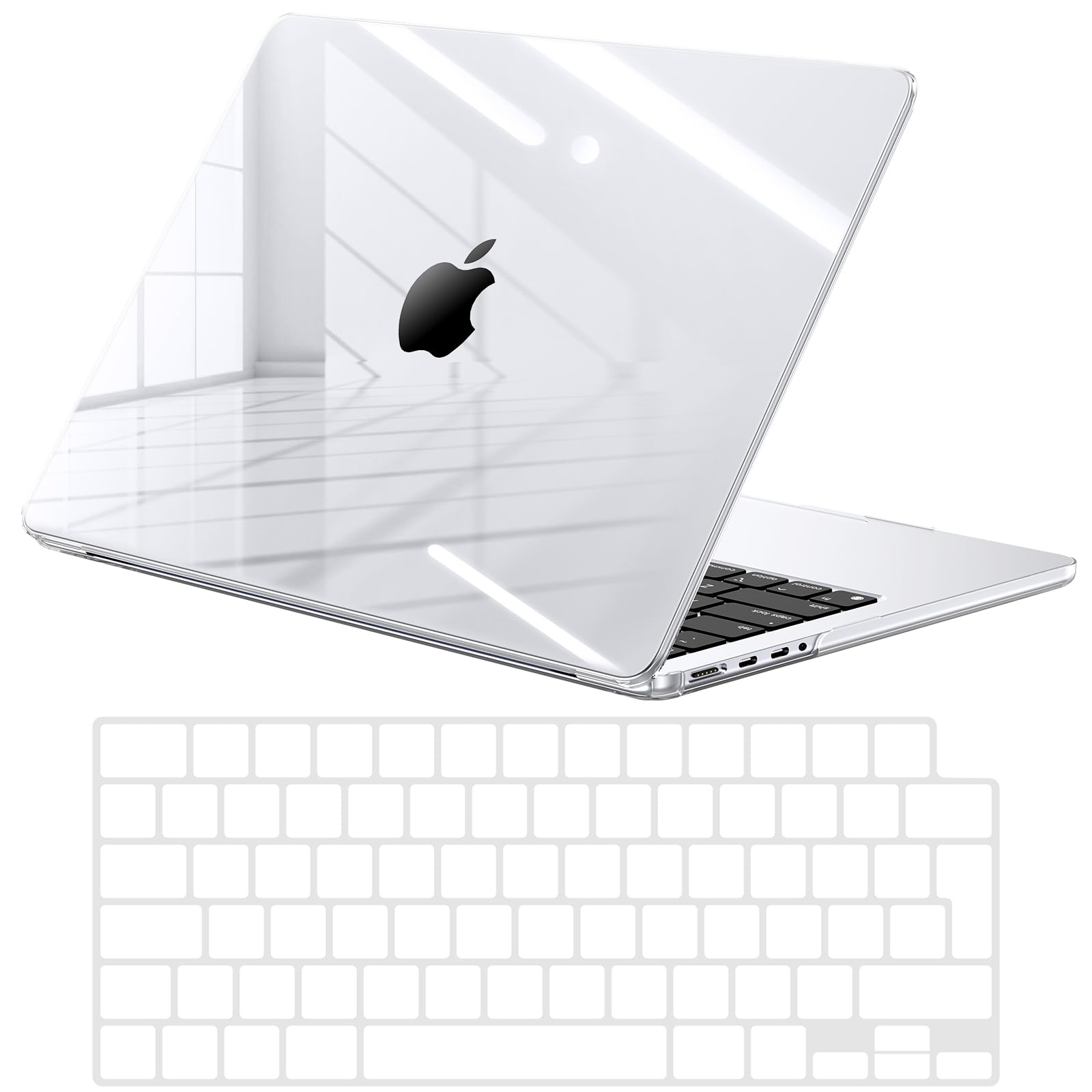 EooCoo Coque Compatible avec MacBook Pro 14 Pouces Transparent Cristal M5 A3427 A3426 A3434 M4 A3112 A3185 A3401 M3 A2918 A2992 M2 A2779 M1 A2442 Étui-clavier