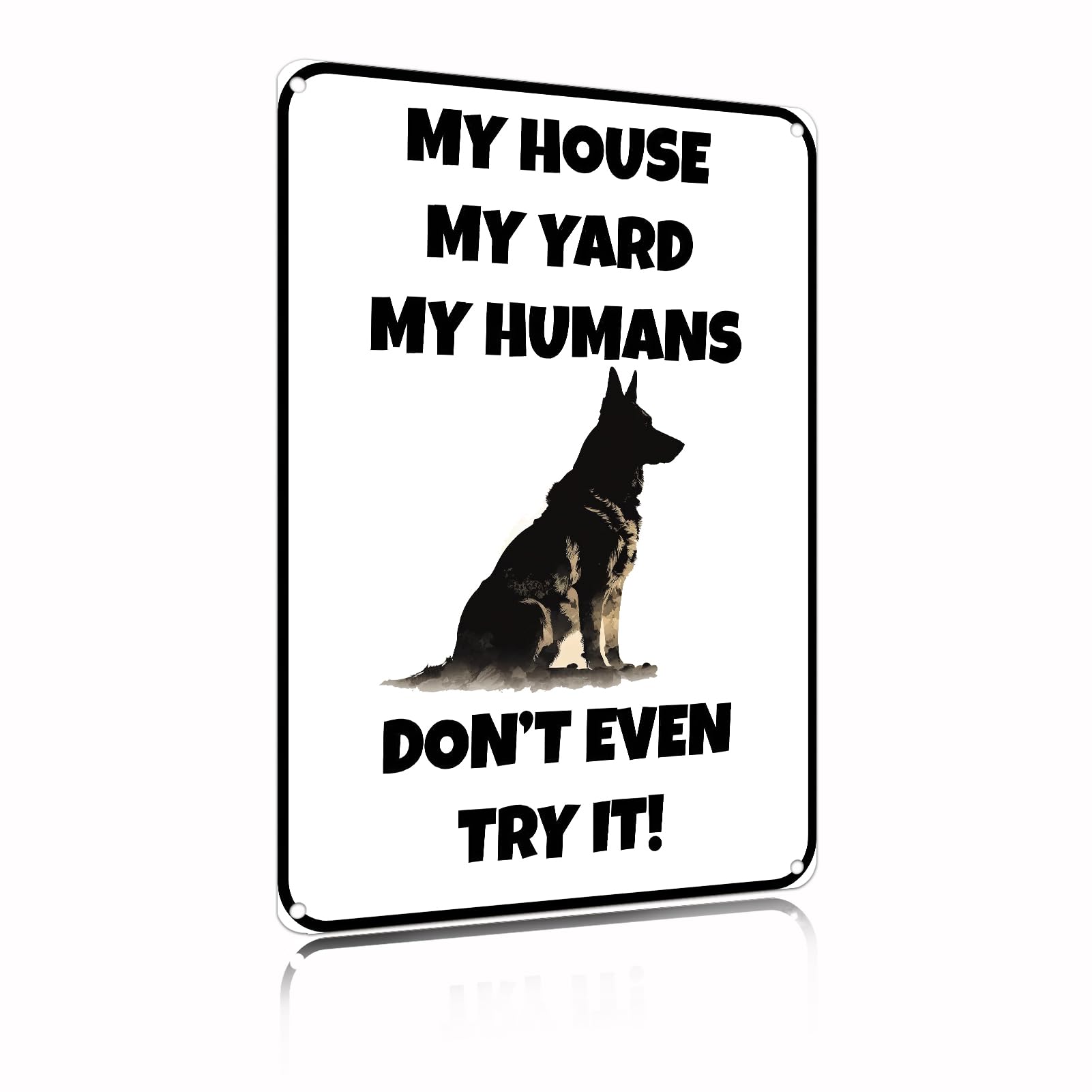German Shepherd My House My Humans Metal Signs Vintage Bathroom Wall Decor 8 x 12 Inch(2442) — image 1