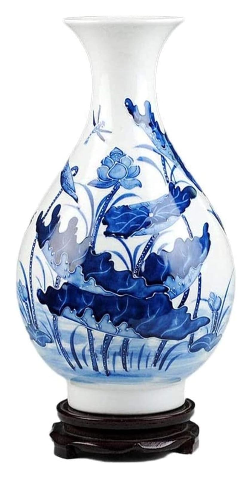 Vase Desktop Ceramic Handmade Crafts With Rotating Base Lotus Pattern Bedtea Accessories