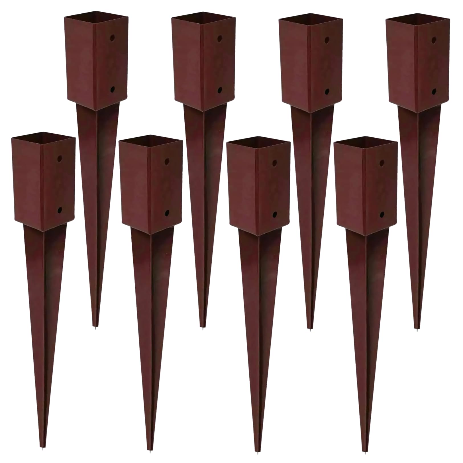 Garden Mile 8 Pack Fence Post Spike 750mm x 75mm – Heavy Duty Metal Post Holders, Powder Coated Steel Fence Support Stakes for Fencing, Pergolas & Garden Structures