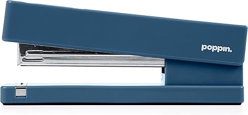 Miniatura 4 de Poppin Juego de iniciación de escritorio, azul pizarra. Incluye engrapadora, dispensador de cinta, taza de bolígrafo de dos compartimentos y juego