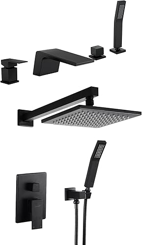 SHAMANDA Grifo de bañera de montaje en cubierta y grifo de ducha de una sola manija