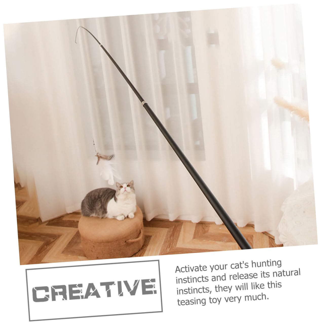 SUPVOX 6pièces Canne Téaser pour Chat De Extensible avec Plumes Jouets Interactifs pour Chats Et Chatons