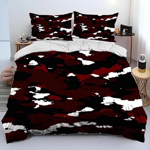 羽毛布団カバーセッ3dプリント寝具セッ,迷彩大人布団カバー3点セッ,優しい肌触りマイクロファイバー柔らかい通気性,1掛け布団カバー190*210cmと2枕カバー43x63cm
