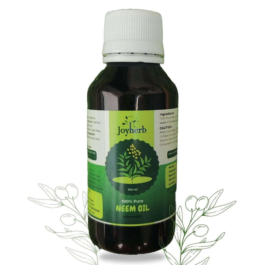 Joyherb 100% Pure Neem Oil for Hair dandruff | Lice Treatment | Hair Growth | Neem Oil For Skin | Treat Acne, Dry Skin and Scalp | Massage Oil | Moisturizer - 100ml (100ml)-picture-12