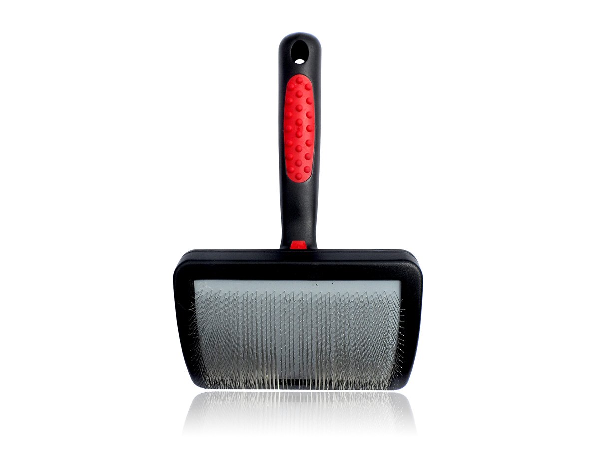 MasterclipFlat Head Hard Pin Slicker Brush - Suitable For Grooming Medium Sized Dogs & Pets (MEDIUM)