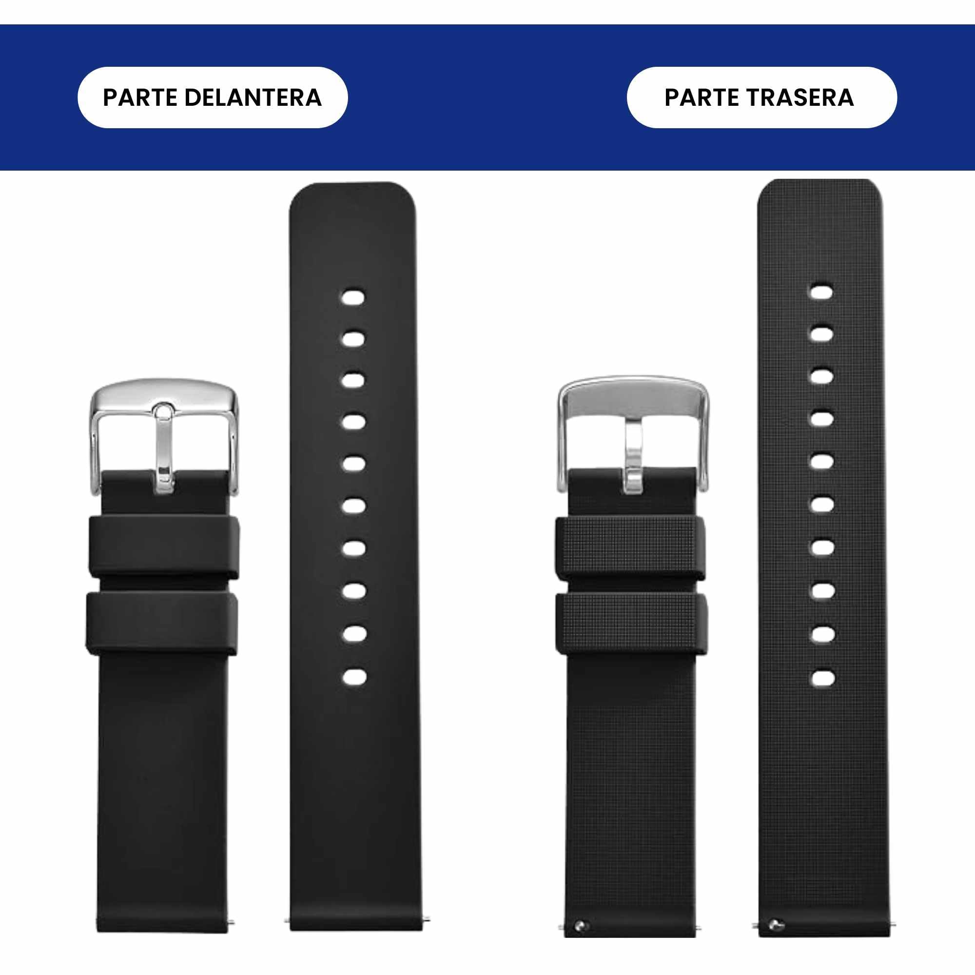 TECHZOCO Correa reloj silicona, Banda de Reloj de Silicona, Correa de Reloj Deportiva, Banda de Reloj Universal, Pulsera de Reloj Silicona, liberación rápida