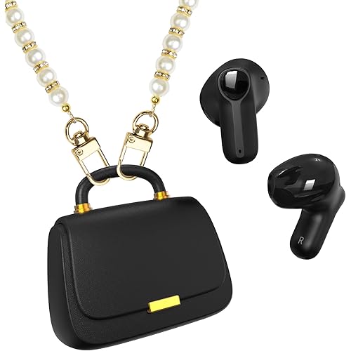 ANCwear Ear Buds,Bluetooth 5.3 in-Ear Headphones,13mm Drivers Deliver Premium Sound Earphones,22H Playtime True Wireless Earbuds with Unique Mini Handbag Charging Case (Classic, Black)