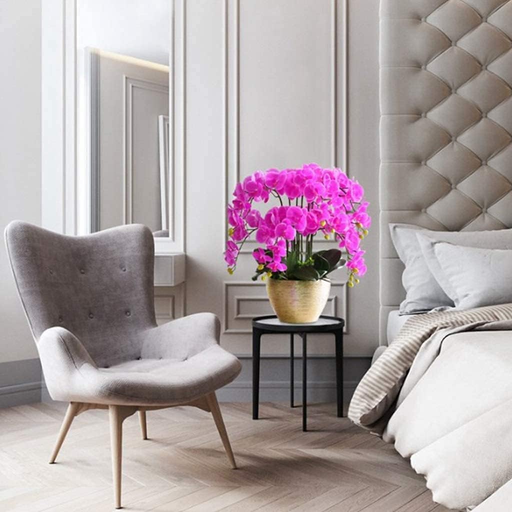 11 Teste di Orchidee Artificiali Eleganti, Fiori Artificiali, Fiori Finti, Decorazioni per tavoli, Feste, Sale da Pranzo e uffici.