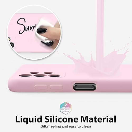 Miniatura 4 de oakxco Funda para teléfono Samsung Galaxy A32 5G de silicona líquida, bonita funda delgada y delgada de goma suave TPU lisa de gel para mujeres y