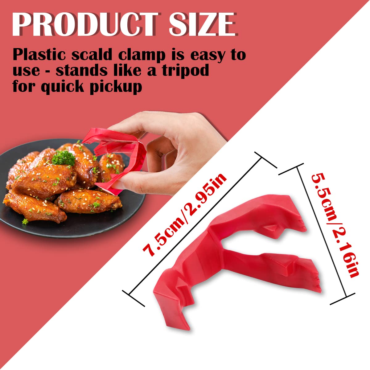 DOERDO - Pinzas para comer, protectores de dedos, fundas protectoras de dedos para cocina, accesorios de utensilios de cena, 12 unidades, rojo 2