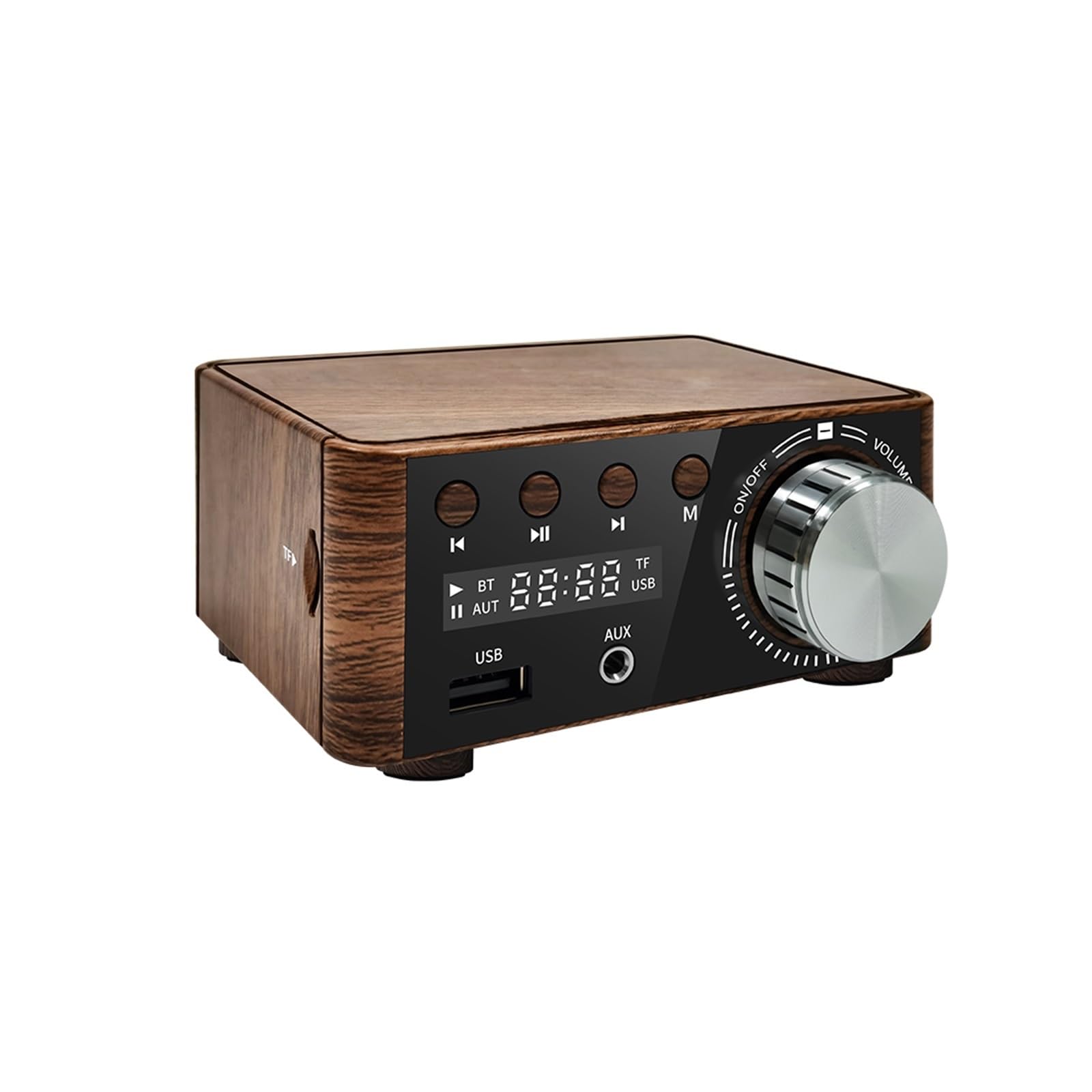 Kompatybilny Z Bluetooth Power Mini Wzmacniacz Audio Cyfrowy Wzmacniacz Stereo Do Domowego Sprzętu Audio Samochodowego Precyzyjne Strojenie(Wood)