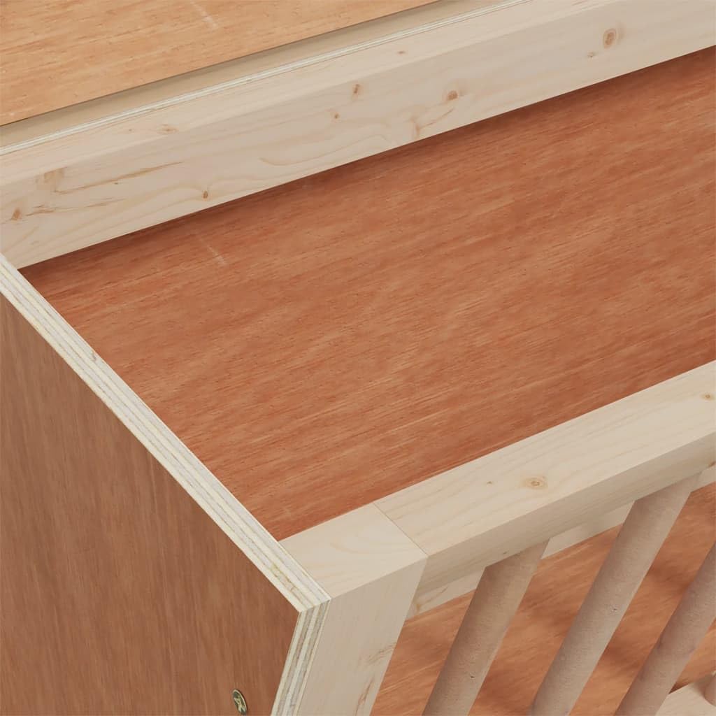 Comedero para conejos de madera maciza de abeto, 37 x 18,5 x 23 cm, comedero para animales pequeños como conejillos de indias, chinchillas, con fijación a la pared y práctico cuenco para heno