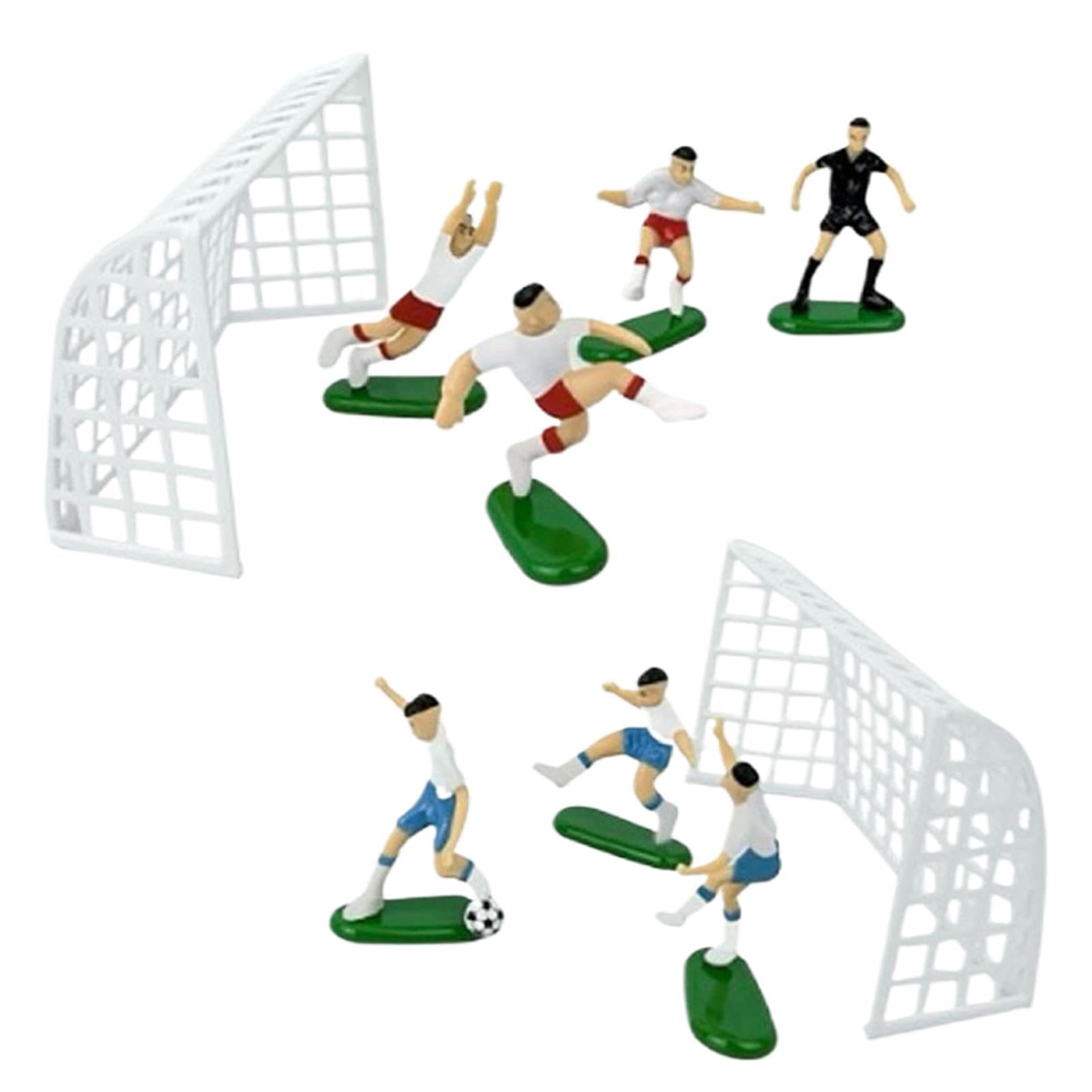 Decoración para tartas de fútbol – Juego de 9 figuras de fútbol para tartas y cupcakes | Decoración de fútbol para tartas y cupcakes | Decoración para cupcakes de fútbol para suministros de decoración