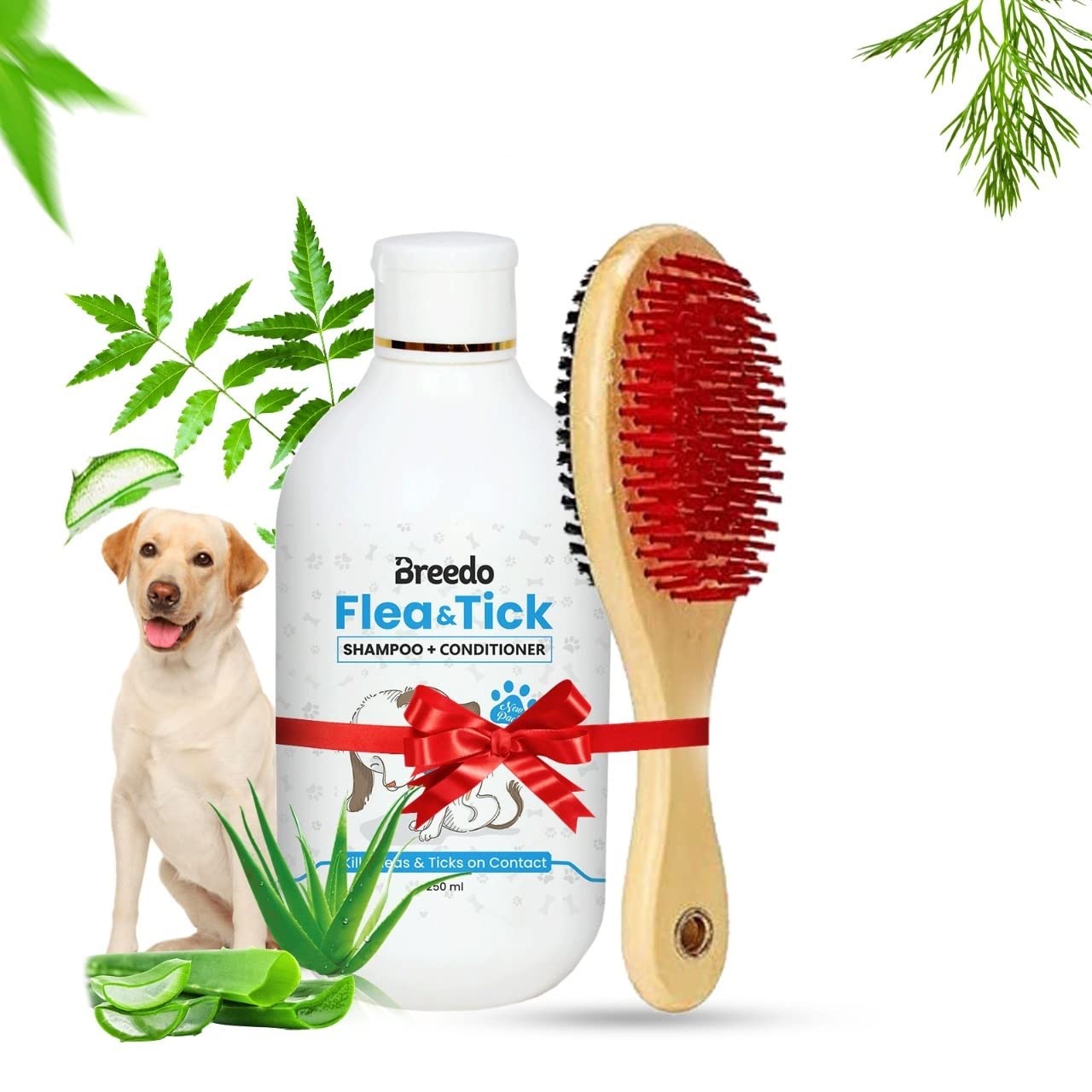 Breedo Dog Need (Combo of 2) Flea and Tick Shampoo Plus Conditioner + Wooden Brush for Labrador, German Shepherd, Golden Retriever,Shih Tzu, Ticks Fleas, Skin Treatment, Pomeranian(250ml) (B0BV71S4N2) Amazon Price History, Amazon Price Tracker